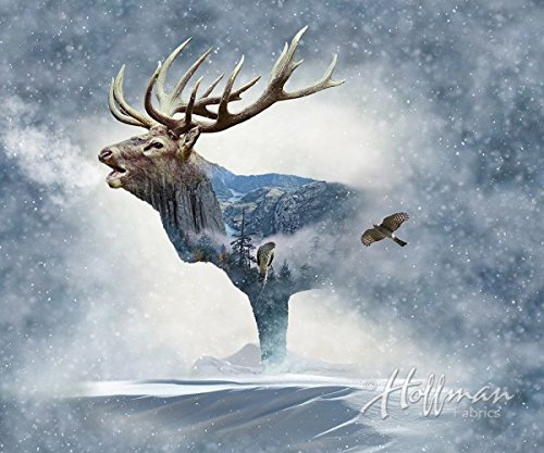 ELK Fabric Panel - Call of the Wild Digital Print - 31" x 44" - 100% Cotton Quilt Fabric