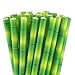 Tomnk 150pcs Paper Straws Bamboo Print, Biodegradable Drinking Straws with 66pcs Panda Stickers for Juices, Party Supplies Decorations