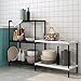 Rackaphile 3+2 Tier Bookshelf Adjustable Shelving Metal Storage Display Shelf Bookcase Utility Kitchen Storage Rack Organizer for Under Staircase, Bathroom, Pantry, Black and White