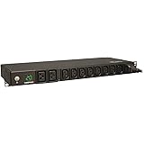Tripp Lite Metered PDU, 10 Outlets (8 C13, 2 C19), 200-240V, C20/L6-20P Adapter, 3.2-3.8kW, 12 ft. Cord, 1U Rack-Mount Single