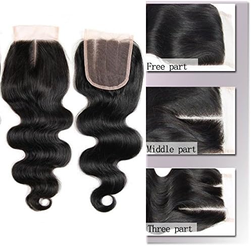 Shirley Hair Brazilian Body Wave Closure Cheap Hair Brazilian Lace Closure Bleached Knots Middle Free Three Part Brazillian Lace Closure