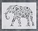 GSS Designs Elephant Wall Decor - Mandala Elephant Stencil (12x16 Inch) Laser Cut Painting Stencil - Reusable Template for Wall Decals Transfer (SL-021)