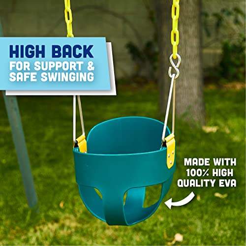 Original High Back Full Bucket Toddler Swing Seat with Plastic Coated