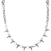 Larisarry Silver Spike Chain Belt, Metal Trouser Chain Accessory, Punk Rock Style Jeans Wallet Chain with Link Design