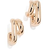 EF Collection Women's 14k Double Gold Jumbo Huggie Earrings, Yellow Gold, One Size