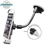 MABRA 3-in-1 Smartphone Car Holder Air Vent Car Mount Holder Universal Cell Phone Holder for iPhone 7 Plus 6s 6 Plus Samsung Galaxy S7 Edge S6 Edge LG Nexus HTC and More (Black)