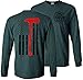 Patriot Apparel Thin Red Line T-Shirt Axe Design Long Sleeve Tee LS (Large, Grey)