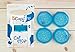 Blossom Mason and Canning Jar Sipping and Drinking Lid Caps, Silicone, For Wide Mouth Size Mason Jars, 4-Inches; Blue; Set of 4