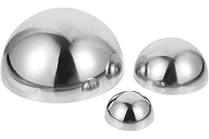 Totority Polished Mirror Decorative Half Ball Stainless Steel Hollow Half Sphere 3 Pack 5.90X5.90X3.34In Garden Gazing Ball I