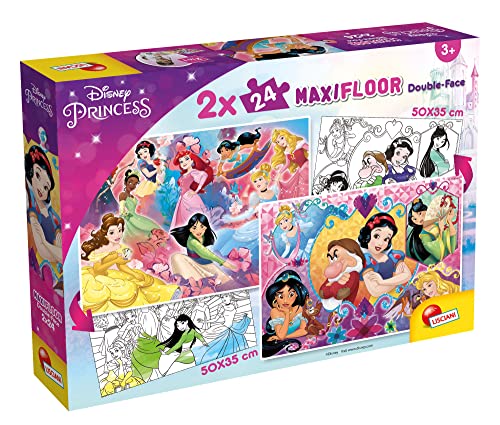 Lisciani Giochi- Disney Puzzle Maxifloor 2 x 24 Princess, 91720