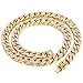 Davieslee Mens Womens Necklace Chain Hiphop Iced Out Curb Cuban Gold Plated w/ Clear Rhinestones Necklace 24inch