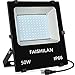 FAISHILAN 50W LED Flood Light, 250W Halogen Equivalent Led Work Light, Waterproof IP66 Outdoor Flood Lights, Super Bright LED Backyard Lights for Garage, Garden, Lawn and Yard