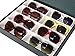 8 Piece Large Black Carbon Fiber Eyeglass Sunglass Glasses Display Case