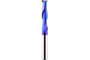CNC Router Bits 1/4 inch Shank Spiral Up Cut Solide Carbide End Mill with NACO Blue Coating for Wood Carving Engraving