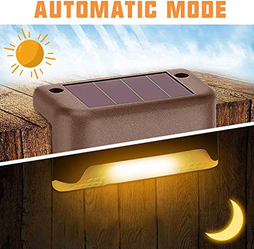 INCX Solar Deck Lights, 16 Pcs Solar Powered Step Dock Lights Outdoor Waterproof Lighting for Railings, Patio, Stair, Yard, Path and Driveway (Warm White) - Thumbnail 5