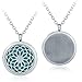 GerTong Essential Oil Diffuser Necklace, Hypo-Allergenic Premium 316L Stainless Steel Aromatherapy Diffuser Locket Pendant Set with 11 Color Refill Pads (Hollow)