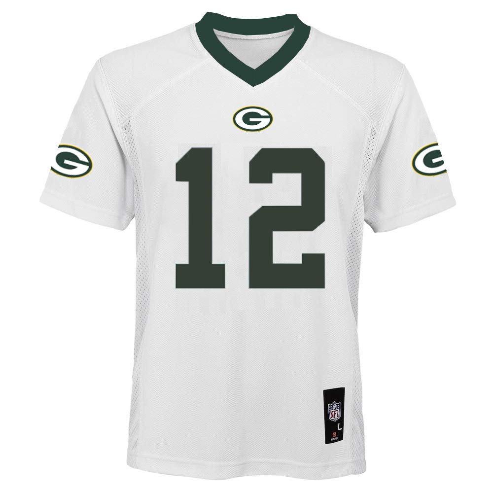 Outerstuff Aaron Rodgers Green Bay Packers #12 NFL Youth Alternate Jersey White