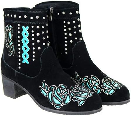 leather mid heel ankle boots