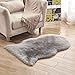 LOCHAS Super Soft Fluffy Shaggy Home Decor Faux Sheepskin Rug for Bedroom Floor Sofa Chair Cover Seat Couch Pad Area Carpet, 2ft x 3ft, Gray