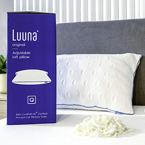 Luuna Original Shredded Memory Foam Pillow Hotel Quality Queen Size