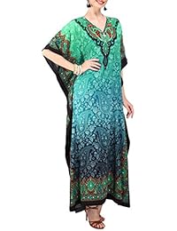 damaes Kaftan Tunic Kimono Tamaño libre Maxi Party Loungewear Vacaciones Vestidos # 103