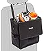 iKross Hanging Car Trash Can with Leakproof Bag, Lid, Backseat Strap, Side Pockets, Auto Storage Organizer for Travel, Road Trip - Black