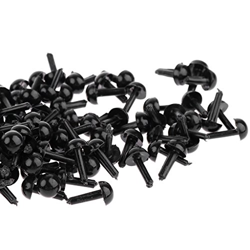 MagiDeal 400pcs Plastic Safety Eyes Craft Eyes for Doll Puppet Bear Plush Animal Felting Toy Arts Making 5MM 6MM Black - Thumbnail 6