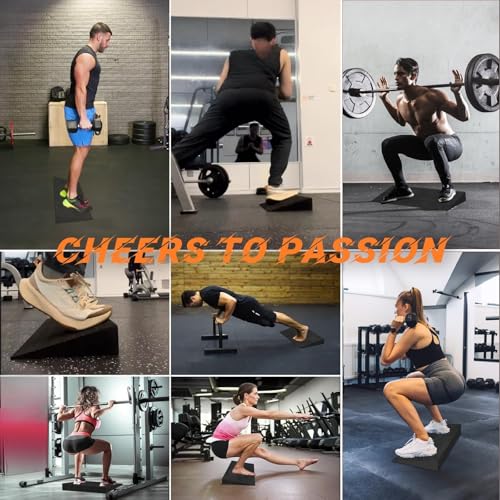 THE WHITE SHOP Squat Wedge Block, Large One-Piece Squat Wedge Slant Board for Squats, Heel Elevated Squat, Knees Over Toes Squats, Splits Squats, Calf Stretches, Weightlifting and Recovery Training