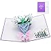 Dearjana Flower Pop Up Cards 3D, Flower Greeting Card with Envelopes for All Occasions, Assorted 4 Flower Cards for Thanksgiving Birthday Christmas Valentine's Day Gift…