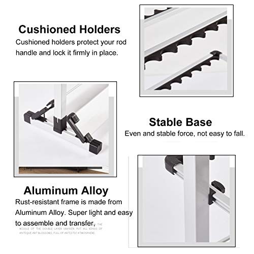 ZJMK Angelrutenhalter Angelrutenlager mit 24 Ruten, Garage/Fischerhütte/Lager/Wohnung Rutenhalter Organizer Display… – Bild 7