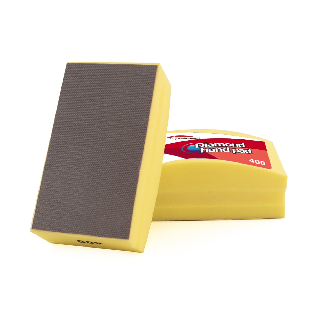 HOMESOM Diamond Hand Polishing Pads for Granite Stone Concrete Marble Foam Back Arc Design Electroplate Sanding Pads 400 Grit