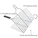 iGoods [ENLARGED]Stainless Steel BBQ Barbecue Grill Basket With Removable Wood Handle,-Grilling Basket Pan for for Fish, Vegetables-Griller Grid Grate Roast for Steak, Shrimp, Chops, BBQ Tool