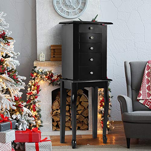 Giantex Jewelry Armoire Chest Organizer Box Top with Flip