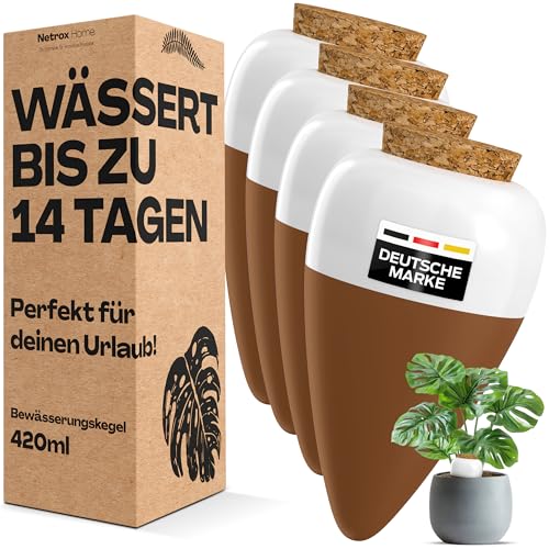 Netrox Bewässerungskegel Ton 4x Set Pflanzen Urlaub