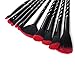 DOITOP 10Pcs Make Up Brushes Black Foundation Eyebrow Eyeliner Blush Cosmetic Concealer Brushes Super Soft Hair (black and red hair)