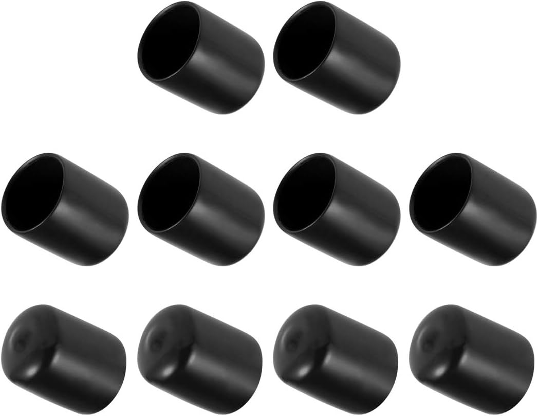 MACHSWON 10pcs Rubber End Caps 20mm ID, Black