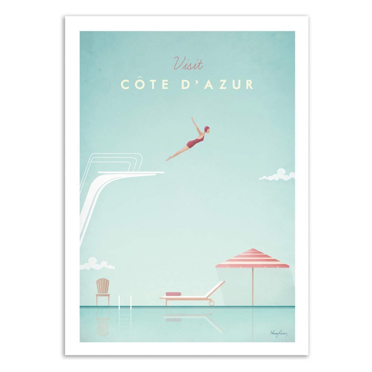 Wall Editions Art-Poster - Visit Cote d'Azur - Henry Rivers