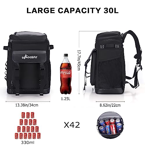 Upeelife Mochila Nevera Isotermica, 30L Grande Mochila Nevera Portatil Impermeable, Bolsa Picnic Termica Prueba de Fugas