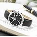 AIBI Big Clearance face Watches with Second Hand with Date Function ultral Thin ultral Slim Watch Silver for Men Black Leather Date Watches for Men and Women