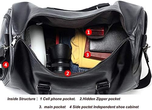 Mioy Vintage Waterproof Travel Tote Luggage Bag leather Large Capacity Men's Weekender Duffel Bag 2 Mioy Vintage Waterproof Travel Tote Luggage Bag leather Large Capacity Men's Weekender Duffel Bag