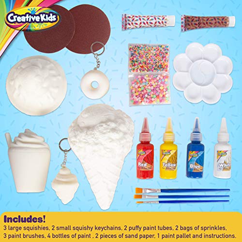 Creative Kids Paint Your Own Squishies Kit Color 3 Jumbo & 2 Keychain