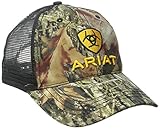 Ariat Men's Camo Front Black Mesh Hat, Green, One Size