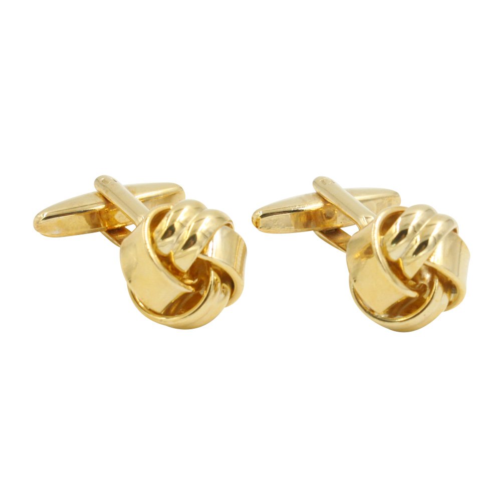 AUSCUFFLINKS Gold Knot Cufflinks | Golden Cuff Links Wedding | Gift for Men | Groom Cufflinks for Him | Groomsmen Cuffs (GOLD)