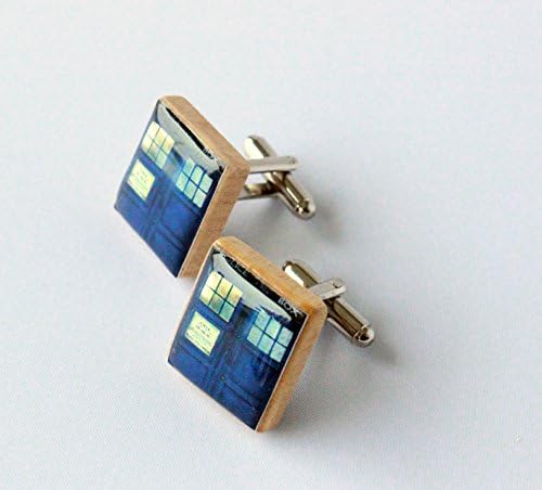 TARDIS Scrabble Tile Cuff Links - Doctor Who Inspired