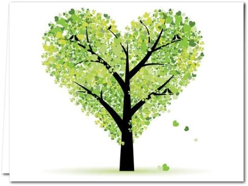 Note Card Cafe All Occasion Greeting Cards with White Envelopes | 72 Pack | Tree of Love Design | Blank Inside, Glossy Finish | for Greeting Cards, Occasions, Birthdays