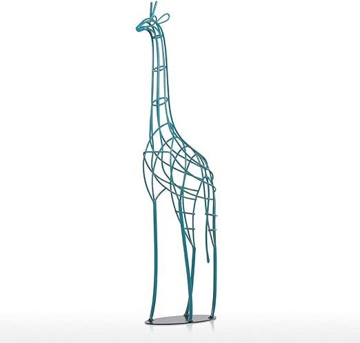 Amazon Com Qwerwefr Giraffe Iron Statue 20 8 Inches Handmade Iron