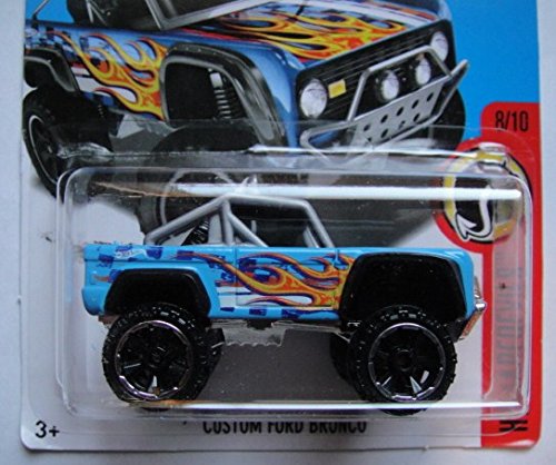 HOT WHEELS HW DAREDEVILS 8/10 SERIES BLUE CUSTOM FORD BRONCO 153/250 SHOWDOWN SCAN & RACE CARD