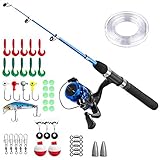 Kids Fishing Pole,Light and Portable Telescopic Fishing rod for Youth Fishing by PLUSINNO