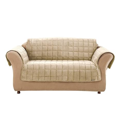 Amazon.com: SureFit Deluxe Sofa Furniture Cover with arms, Ivory ...