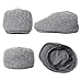 SIGGI Wool Newsboy Cap Mens Winter Hat Cold Weather Ivy Flat Cap Knit British Drivers Cap Gray Grey